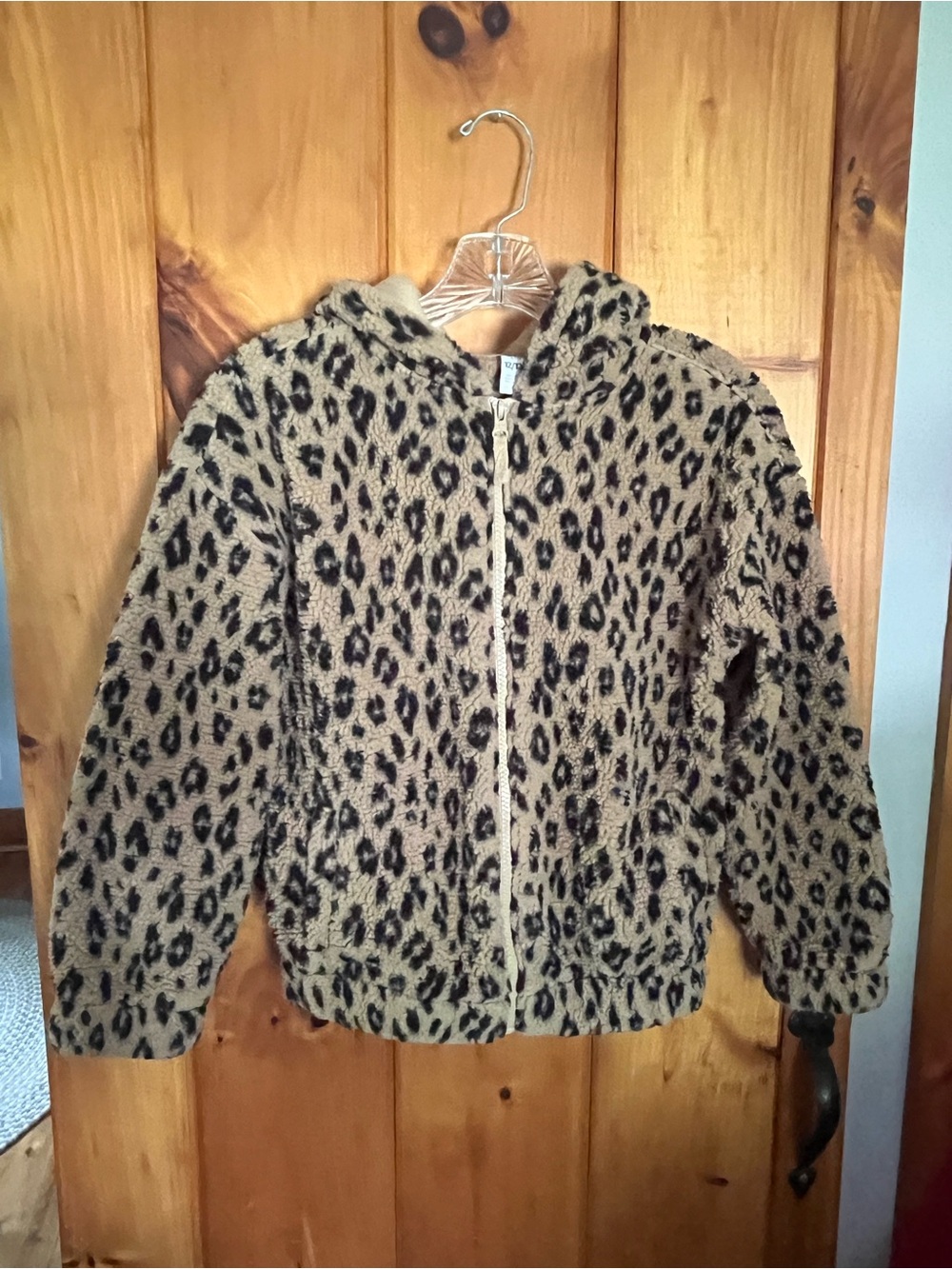 Carter's Leopard Faux Fur Hoodie in Tan & Black
